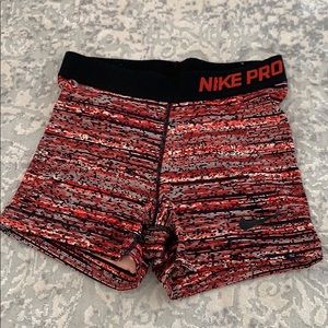 Patterned Nike Pro Spandex Shorts